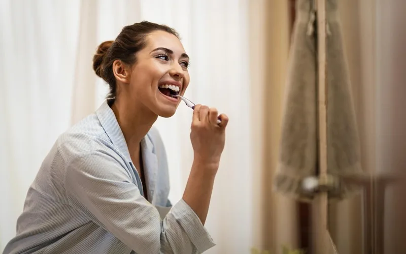 brushing teeth